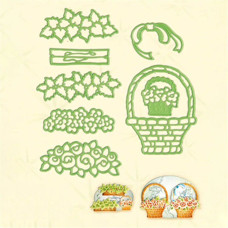 

Naifumodo 1 Pcs/lot Metal Cutting Dies Scrapbooking for Card Making DIY Embossing Cuts New Craft Die Flower Basket Elements