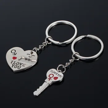 

Free Shipping! Wholesales! 100 pairs/lot! One Pair Key to My Heart Keychain Wedding Favors And Gifts Wedding Supplies!