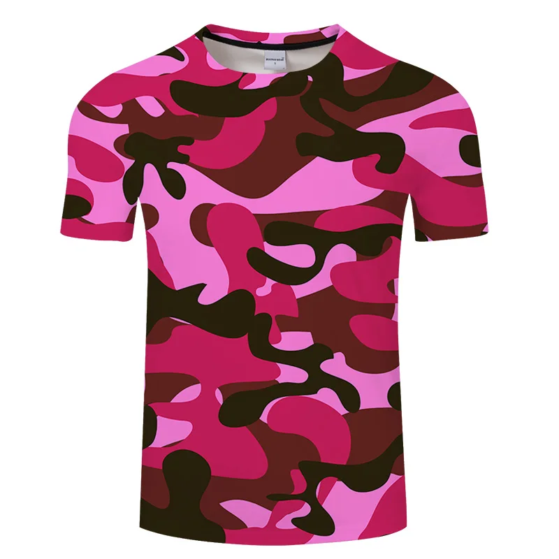 

Summer men's leisure 3d printing T-shirt, red camouflage shirt and multi-pattern printed men's and women's t shirt