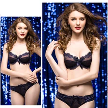 Размер A B C D 32, 34, 36, 38, 40, 42,, новое поступление, Женский бюстгалтер, комплект с цветочным кружевом, Бралетт, 3/4 чашка, трусики, нижнее белье