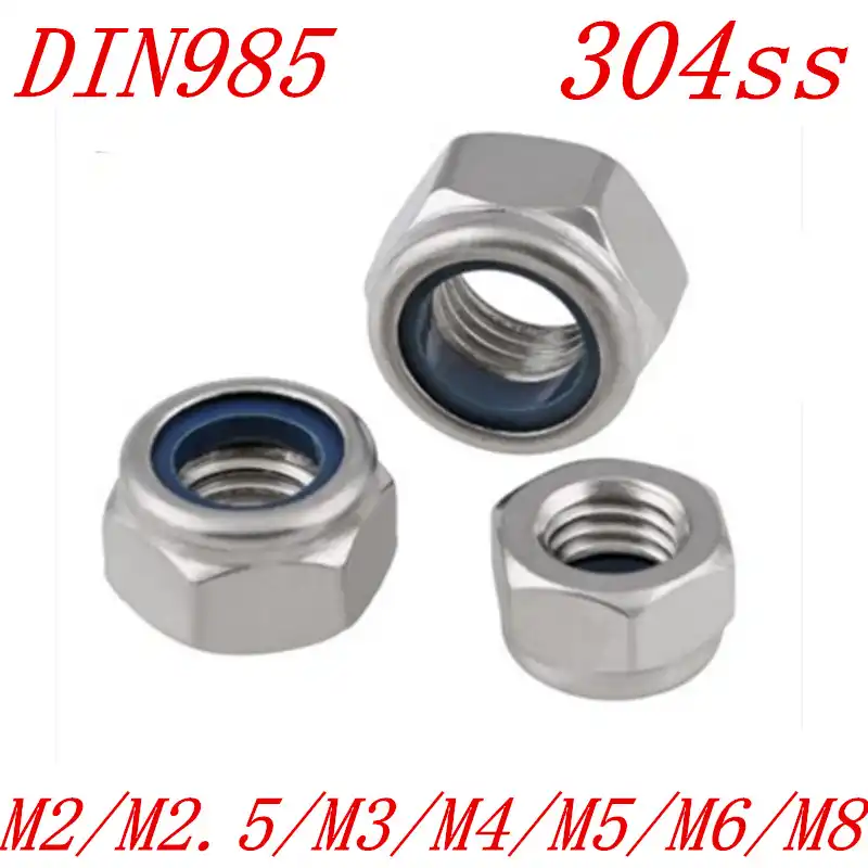 50Pcs Stainless Steel Nylon Insert Lock Nut Assortment (M8)