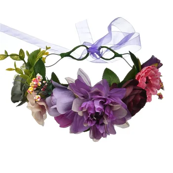 

Women Girls Boho Flower Hairband Wedding Party Wreath Garland Hair Accessory