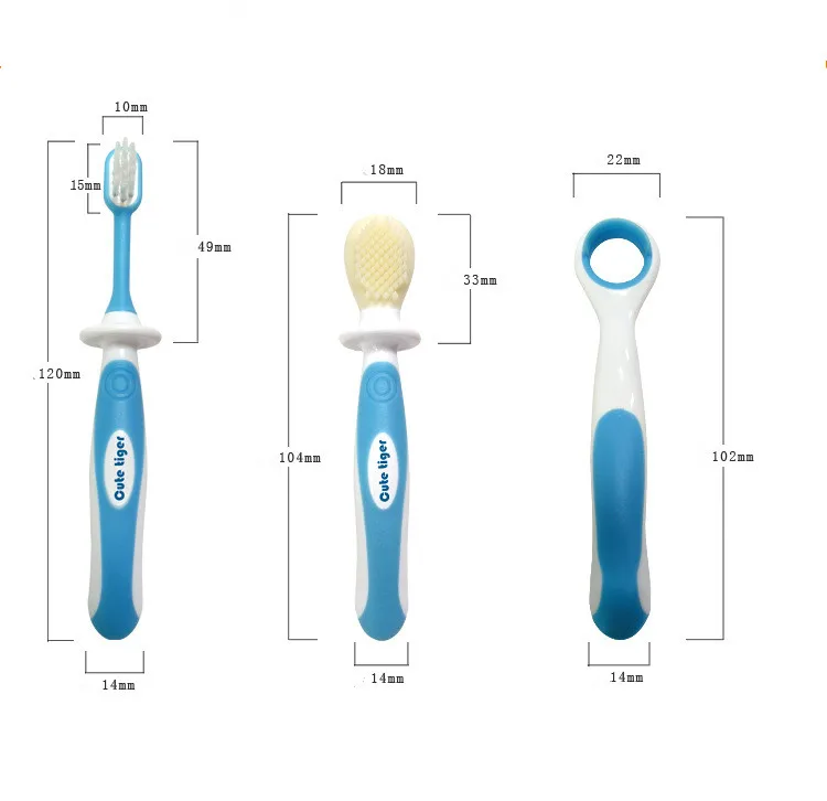 YWHUANSEN 3 шт./компл. детские силиконовые Силиконовая зубная щетка для малышей кисточки + детская обучение зубная щётка язык очиститель для