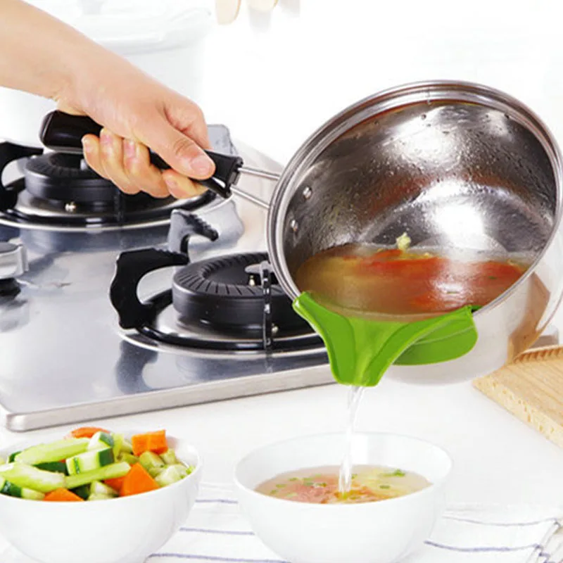 WALFOS Silicone Soup Funnel Kitchen Gadget Anti-Spill Edge Water Deflector Cookware Tool