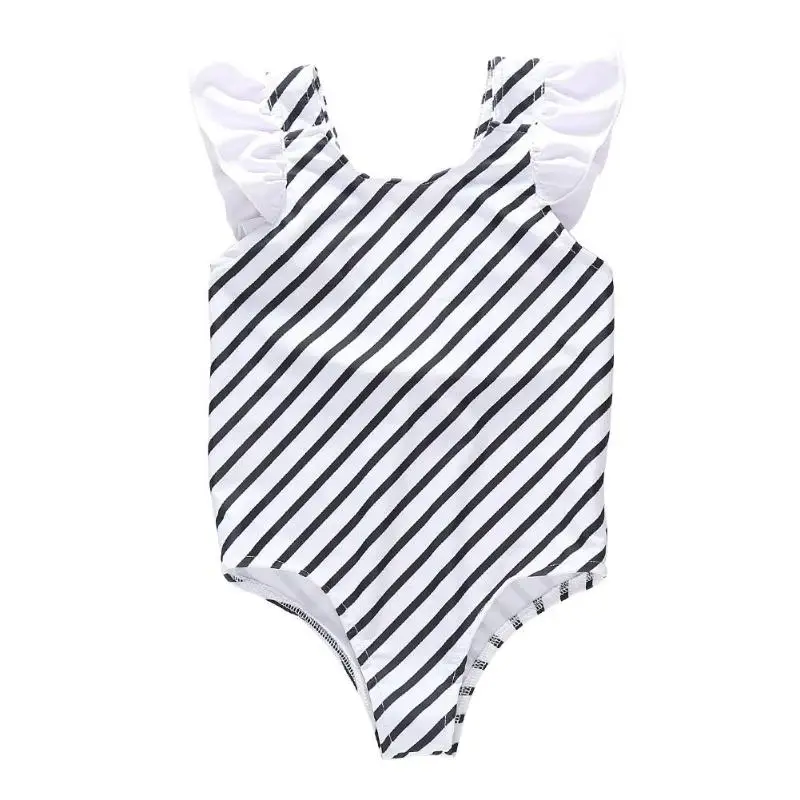 

Baby Girls Swimwear One-Piece Swimsuit Stripe Backless Romper Bathing Suit