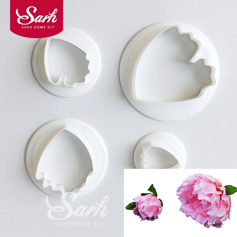 

4pcs/set Small Peony Flower Fondant Sugarcraft Cutter Decorating Sugarcraft Gum Paste Tools Cupcake Cookie Accessories