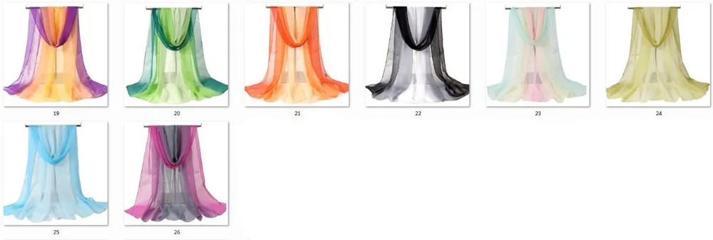 Горячая мода градиент цвета сплошной шарф женский платок шифон жоржет длинная шаль летняя бандана элегантный хиджаб 50*160 см M292