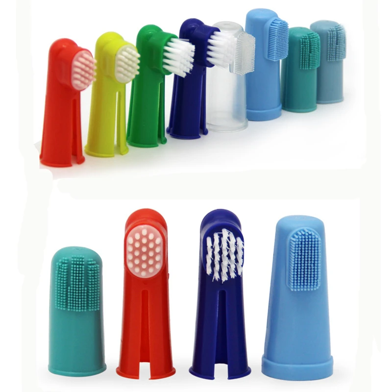 

1PCS Super Soft Pet Finger Toothbrush Teddy Dog Brush Bad Breath Tartar Teeth Tool Toys Dog Cat Cleaning Pet Supplies Puppy Toy