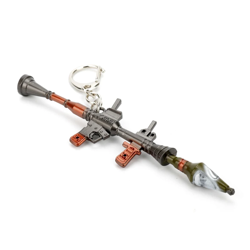 

Game Keychain 12cm Metal Arms Shark Cannon Rocket Launcher Pickaxe Battle Royale Axe Hammer Key Ring Key Chain Men Jewelry