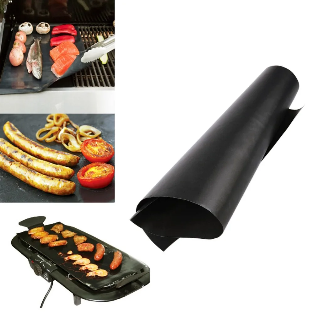 Reusable PTFE BBQ Grill Mat Pad Sheet Hot Plate Portable Easy Clean Nonstick Foil BBQ Liner