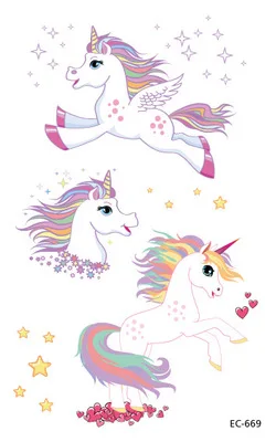 

Waterproof Temporary Tatoo Sticker Unicorn Angel Star Fake Tattoo Tatouage Flash Tatto Lovely tattoos Stickers For Children Kids
