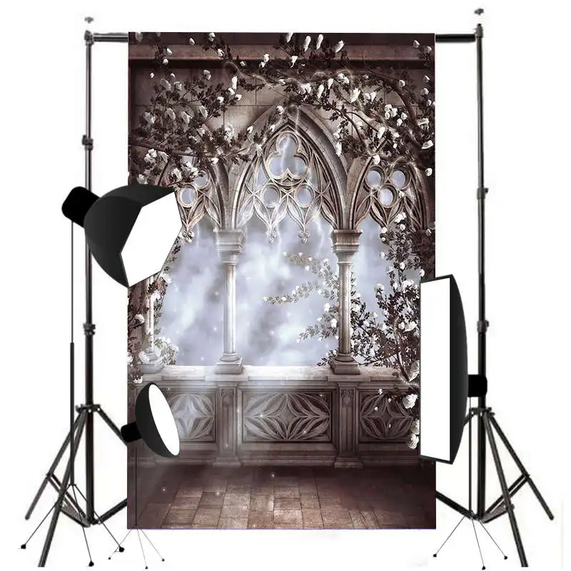 online Belo Conto De Fadas Europeu 5X7FT Fundo Fotografia Chão Janela do Vinil Pano de Fundo Estúdio de Fotografia Prop