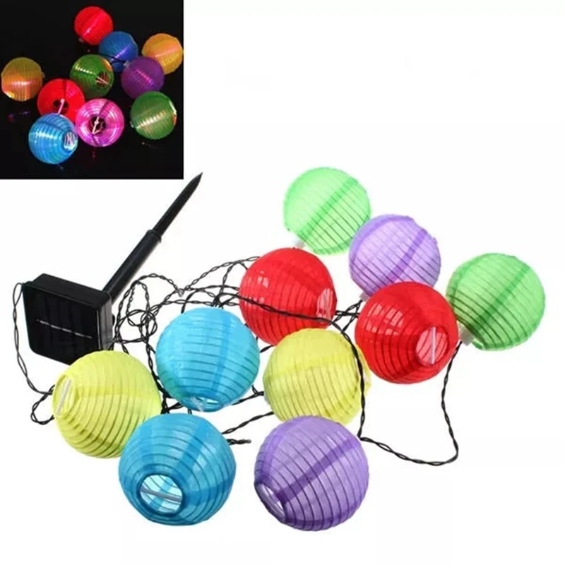 

10 LED Solar Power Lantern Shaped String Light Fairy Xmas Garden Lamp For Outdoor Holiday Decoration