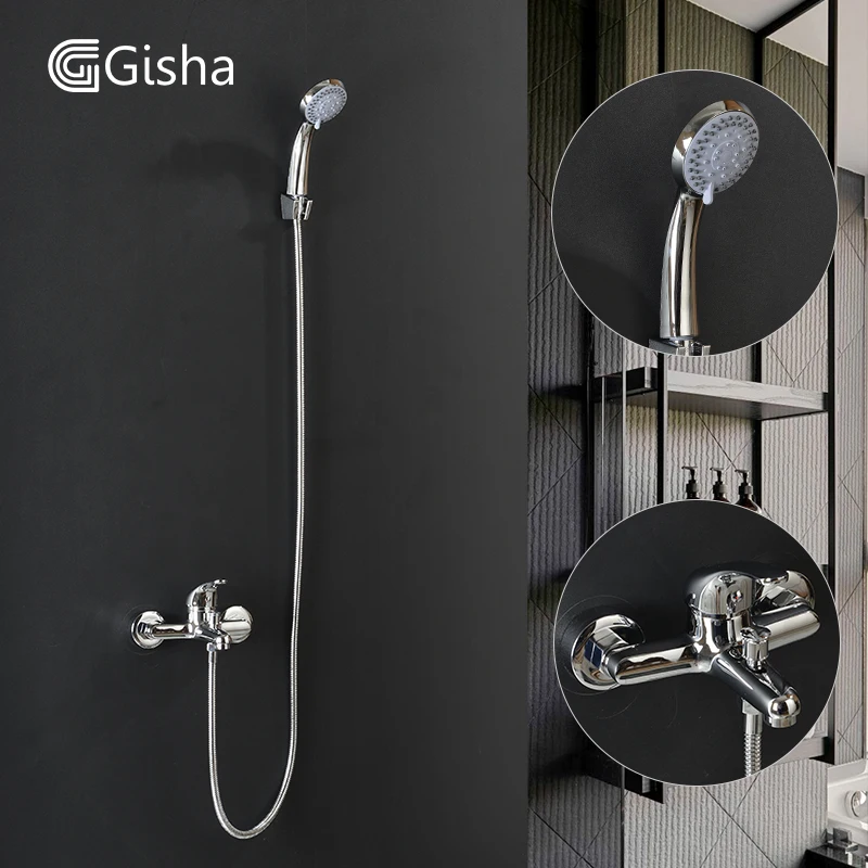 Gisha Bathub Faucet Outlet Pipe Shower Faucet Mixer Single Handle Spray