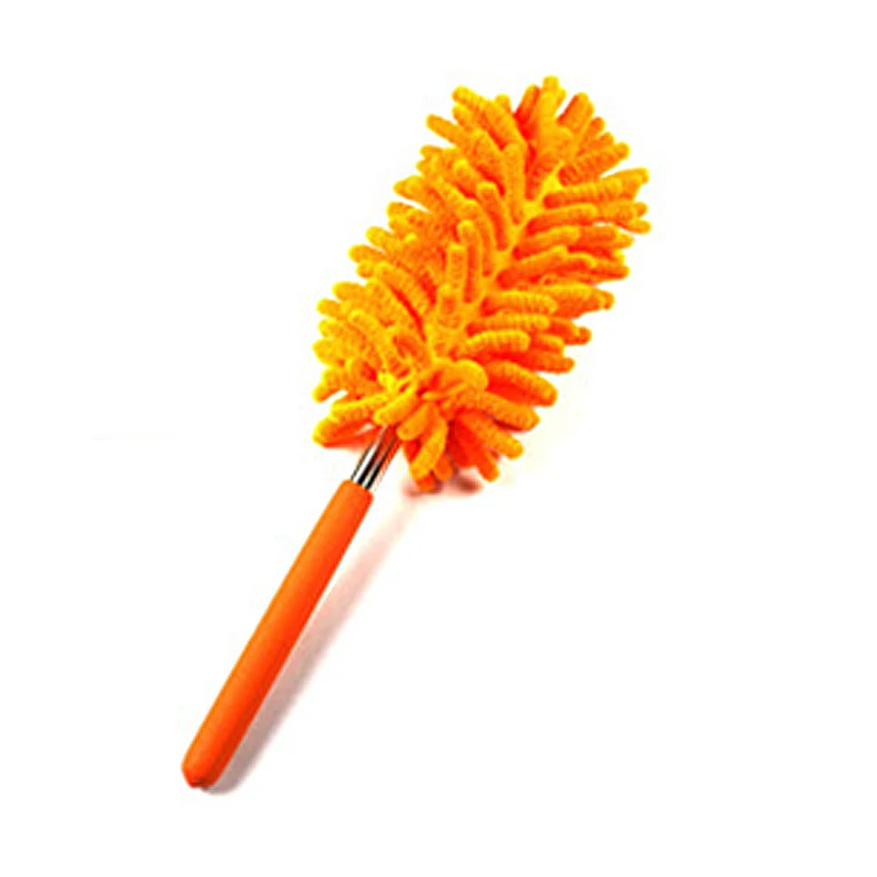 Раздвижной Телескопический из микрофибры для уборки дома очиститель с длинной ручкой выдвижной Пыльник DTT88 - Цвет: Оранжевый