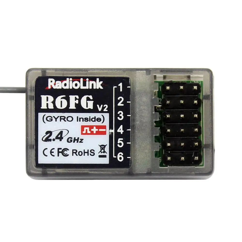 Радиоприемник Radiolink V2 R6FG 2 4 ГГц 6 каналов FHSS интегрированная Гироскопическая