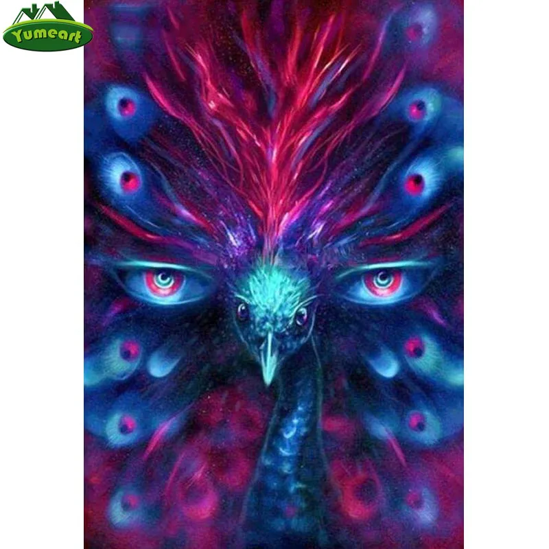 YUMEART Fashion Peacock Diamond Painting Cross Stitch Animals Embroidery Square Mosaic Rhinestone Gifts | Дом и сад