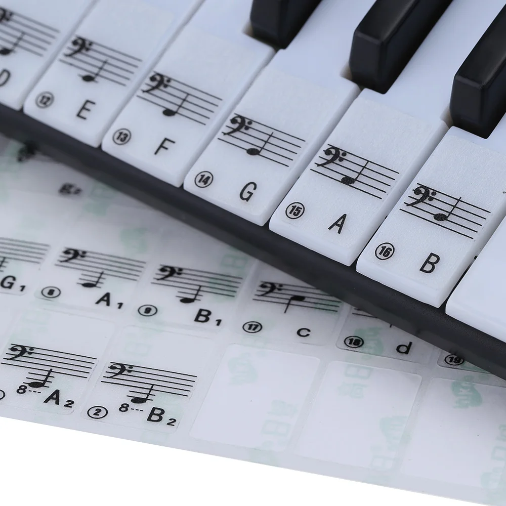 Transparent 49 61 Key Electronic Keyboard 88 Key Piano Stave Note Sticker for White Keys Keyboard Accessories
