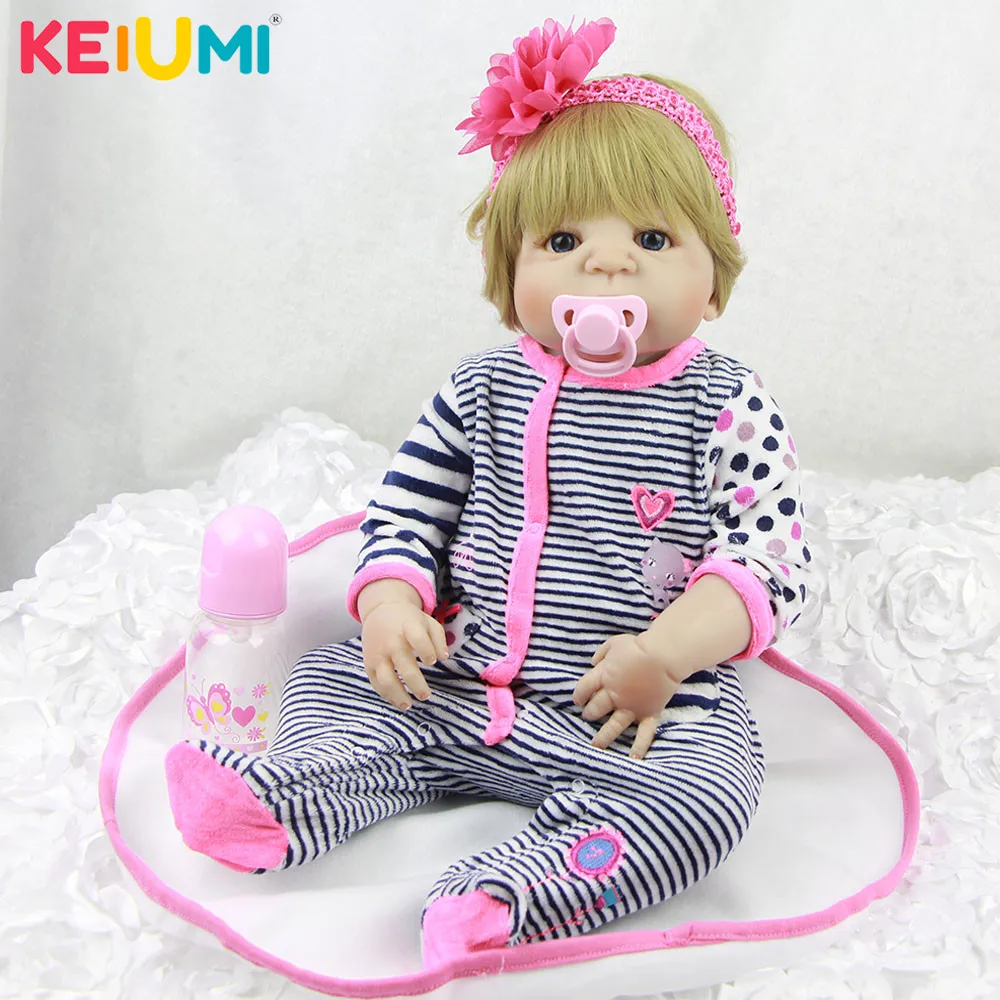 

Lifelike 57 cm Full Silicone Vinyl Reborn Dolls Fashion Babies Girl Toy Realistic 23'' Newborn Baby Dolls Kids Birthday Gifts