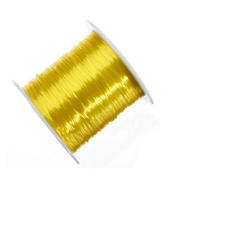 1 шт., крепкий эластичный шнур для плетения бусин, шнур для браслета, для изготовления украшений, сделай сам, разноцветная одежда, 10 метров, 0,8 мм, новинка - Цвет: Цвет: желтый