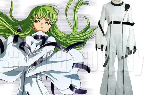 Code Geass C.C. CC White Suit Cosplay Costume