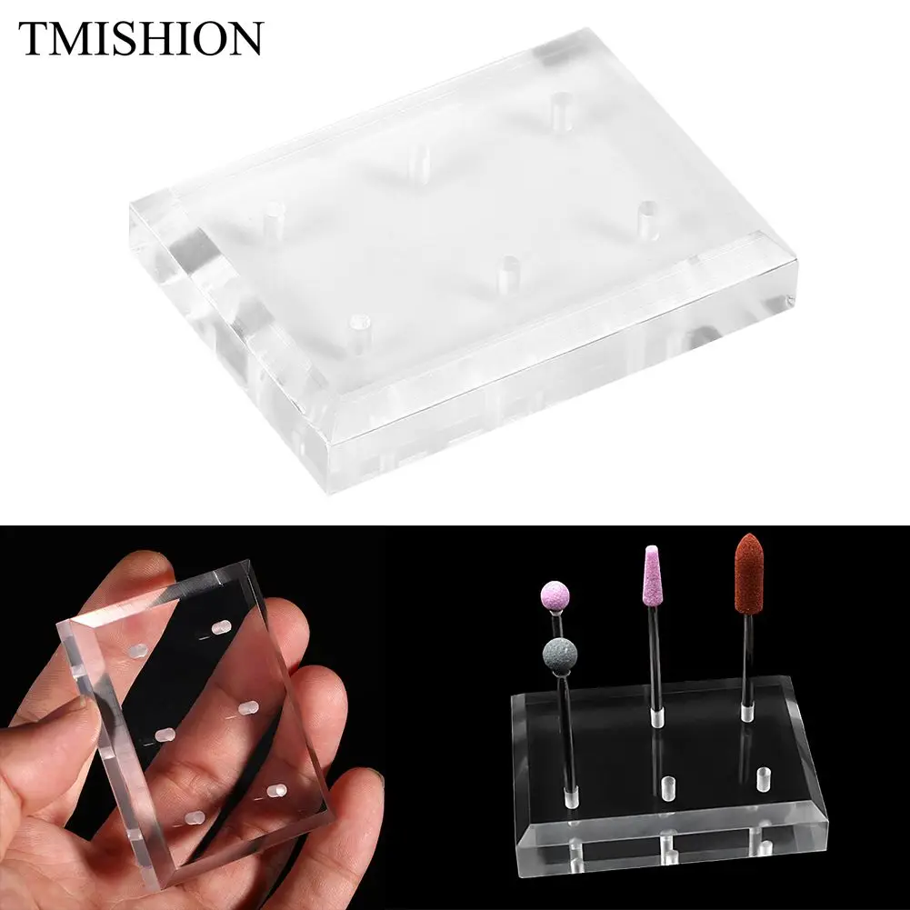 1 шт. держатель для фрез маникюра 6 отверстий|nail drill bit holder|acrylic nail drillcontainer |