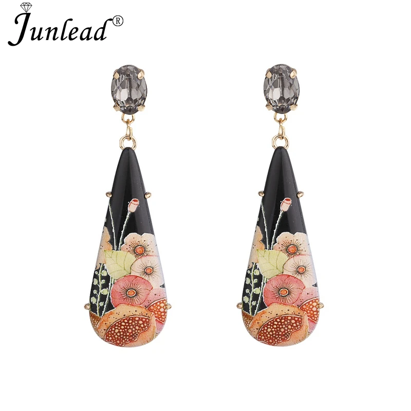 

Junlead New Model Acrylic Charm Multicolored Fruit Earrings Bohemian Crystal Drop Fancy Unique Dangle Earring for Women Jewelry