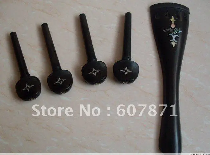 

4/4 cello part inlaid sculpture Completely shell inlay on the inside inlay tailpiece pegs