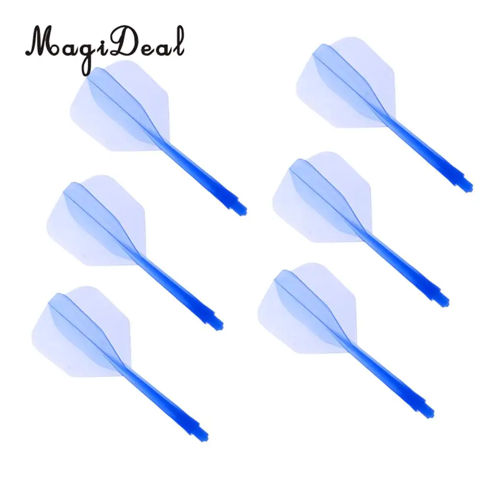 MagiDeal High Quality 12x Transparent 2BA Thread Dart Shafts & Dart Flights Connection Red & Blue