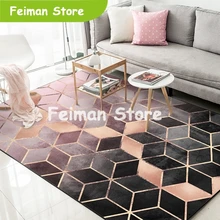 Золотистые металлические геометрические коврики для гостиной Большие размеры ковры современная спальня диван стол Декоративные Нескользящие коврики