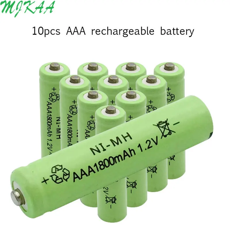 MJKAA 1800mAh Ni-MH 1,2 V AAA аккумуляторная батарея для часов, мышей, компьютеров, игрушек так далее