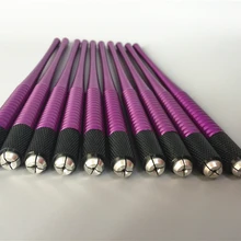 10 шт. ручная Татуировка ручка Перманентный макияж бровей губы машина микроблейдинг ручка с иглой