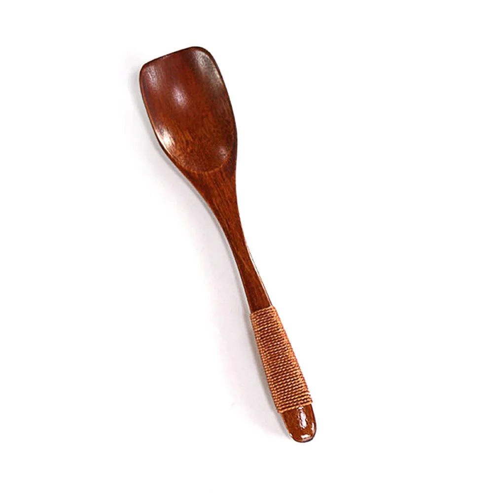 Кофе коричневый деревянная ложка бамбуковая кухонная посуда инструмент суп чайная ложка Питание 30jan24 - Цвет: E