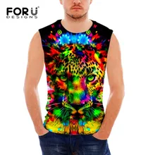 FORUDESIGNS/мужская летняя майка с бретелями, мужская повседневная одежда, хлопок, спандекс, тонкий, супер крутой дизайн, с круглым вырезом, без рукавов, жилет, мужские топы