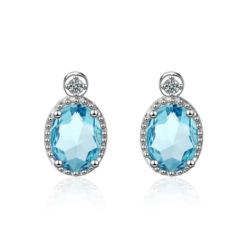 

XIYANIKE 925 Sterling Silver 2019 New Blue Crystal AAA Zircon Earrings For Women Lady Friends Gift Prevent Allergy Simple Trendy