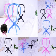 1 шт. подставка для париков пластиковая шляпа дисплей держатели для париков голова манекена/подставка Портативная Складная красочная Регулируемая подставка для парика