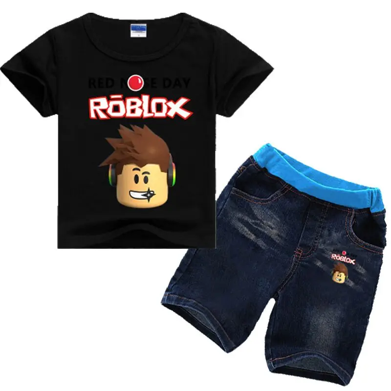 2020 2 8years 2018 Kids Girls Clothes Set Roblox Costume Toddler Girls Summer Clothing Set Boy Summer Set Tshirt Jeans Shorts From Zbd123 12 7 Dhgate Com - roblox kimono pants