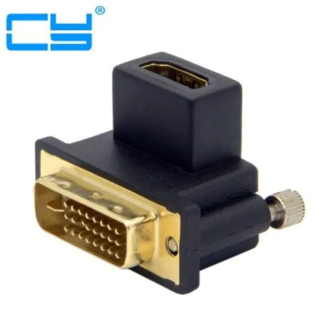 Modest 90 Degree Up & Down Angled DVI Male to HDMI Female Swivel Adapter for Computer & HDTV & Graphics Card Modest 90 Degree Up & Down Angled DVI Male to HDMI Female Swivel Adapter for Computer & HDTV & Graphics Card