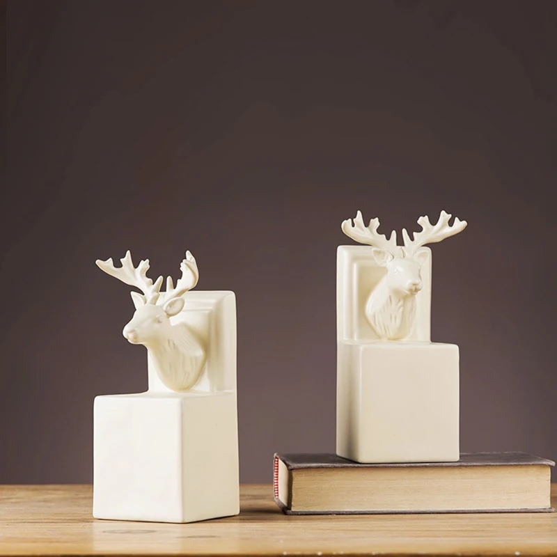 الشمال نمط السيراميك الدفتين مكتب الديكور الإبداعية بسيطة الغزلان رئيس كتاب حامل الحلي دراسة خزانة المفروشات الهدايا