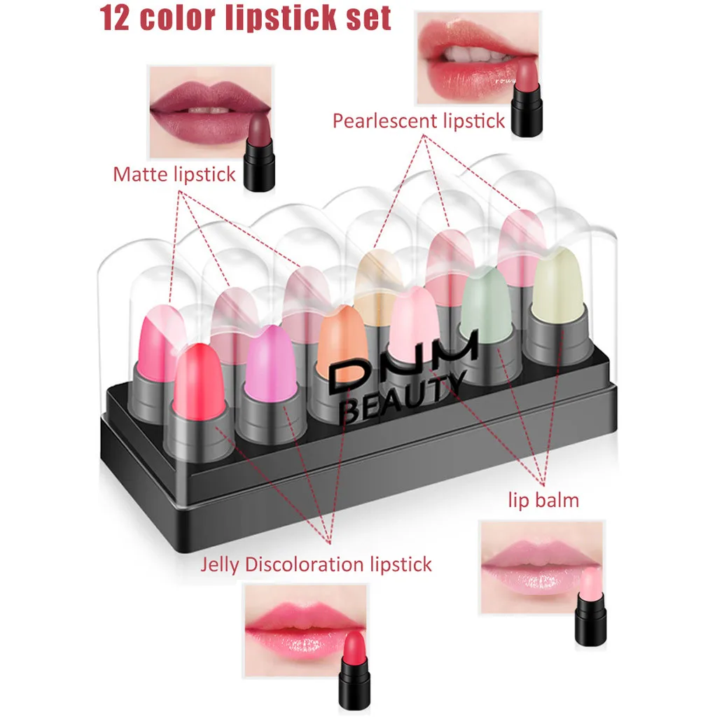 

12PCS Lipstick Set Moisturizing Long Lasting Matte Lipstick Maquillajes Ladies lipsticks Cosmetics Batom YJJ1