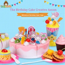 LittLove Горячая Распродажа Детские кухонные игрушки 81 шт./компл. ABS пластик разрезание торта ко дню рождения ролевые пищевой реквизит игрушки для детей