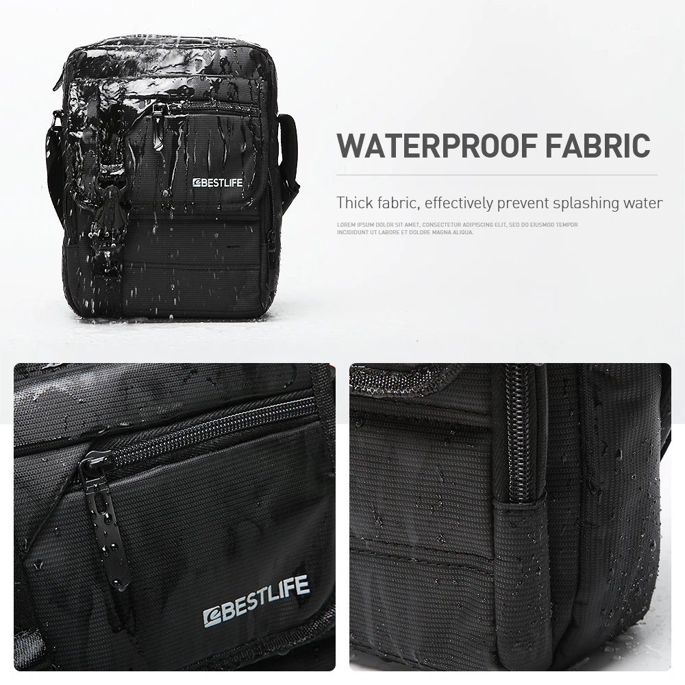  BESTLIFE Men's Crossbody Bag 10.2” Shoulder Messenger Bag Tablet Small Bag for Boy Men AntiTheft Po - 32793267865