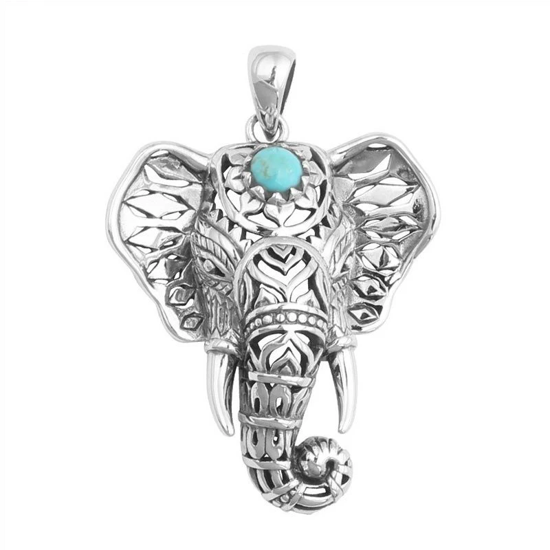 Fashion 1pc Retro Ethnic Bohemian Silver Elephant Pendant Charming Necklace Boho Style Gift