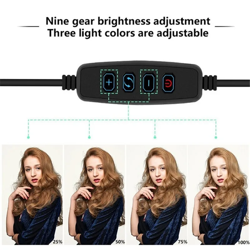  10inch 25cm USB charge New Selfie Ring Light Flash Led Camera Phone Photography Enhancing Photograp
