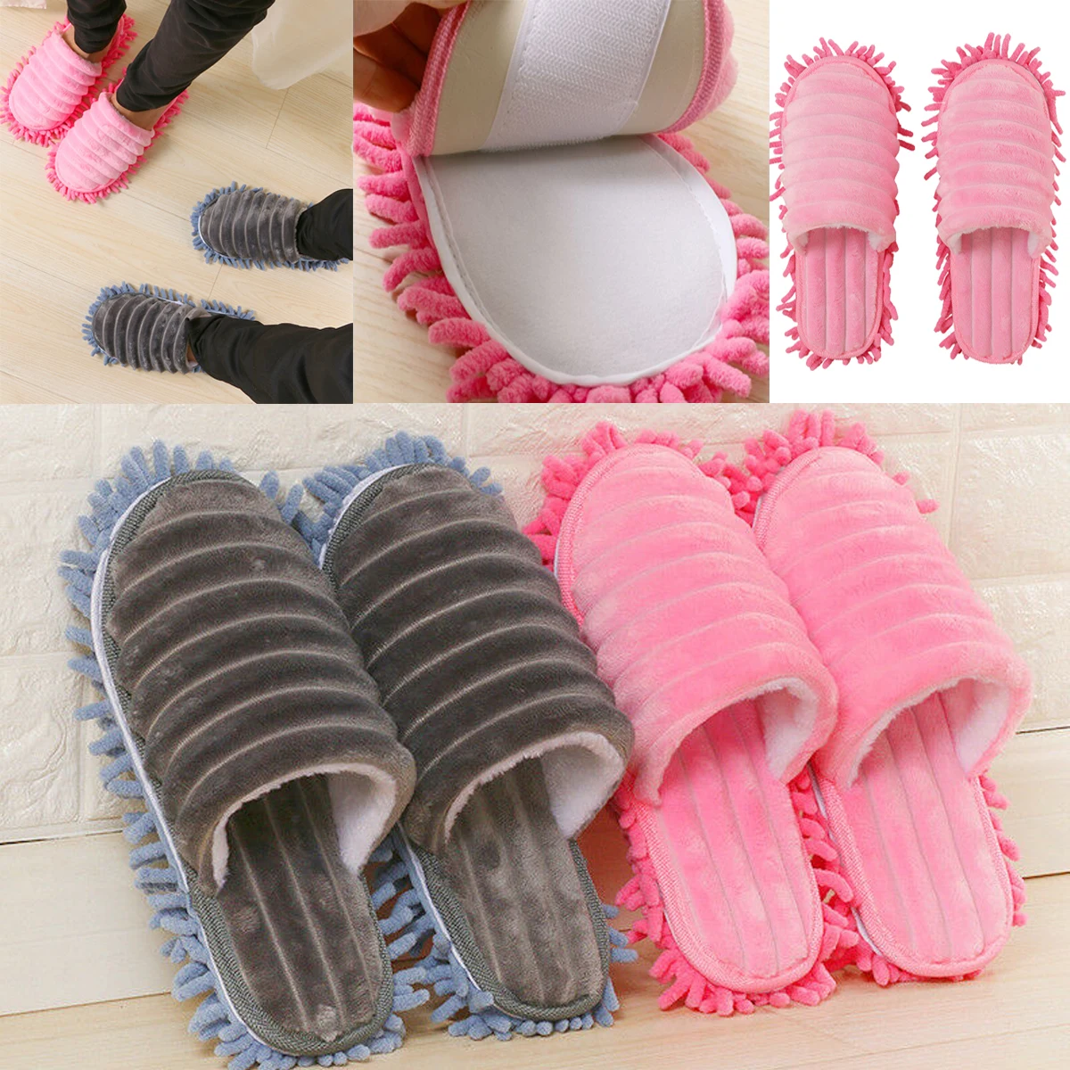 Стирающийся микрофибровый метелка для пыли Тапочки Ленивый Быстрый дом пол обувь для уборки домашняя обувь