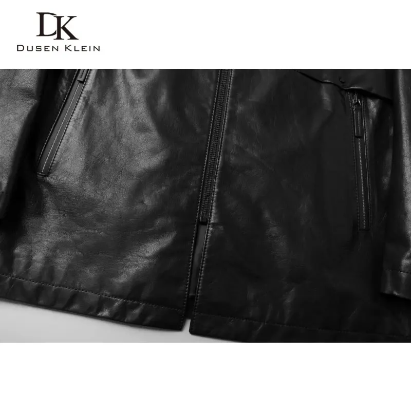 Мужские куртки и пальто из натуральной кожи, кожаная верхняя одежда из козьей кожи, новая осенняя дизайнерская брендовая модная куртка черного цвета J8161