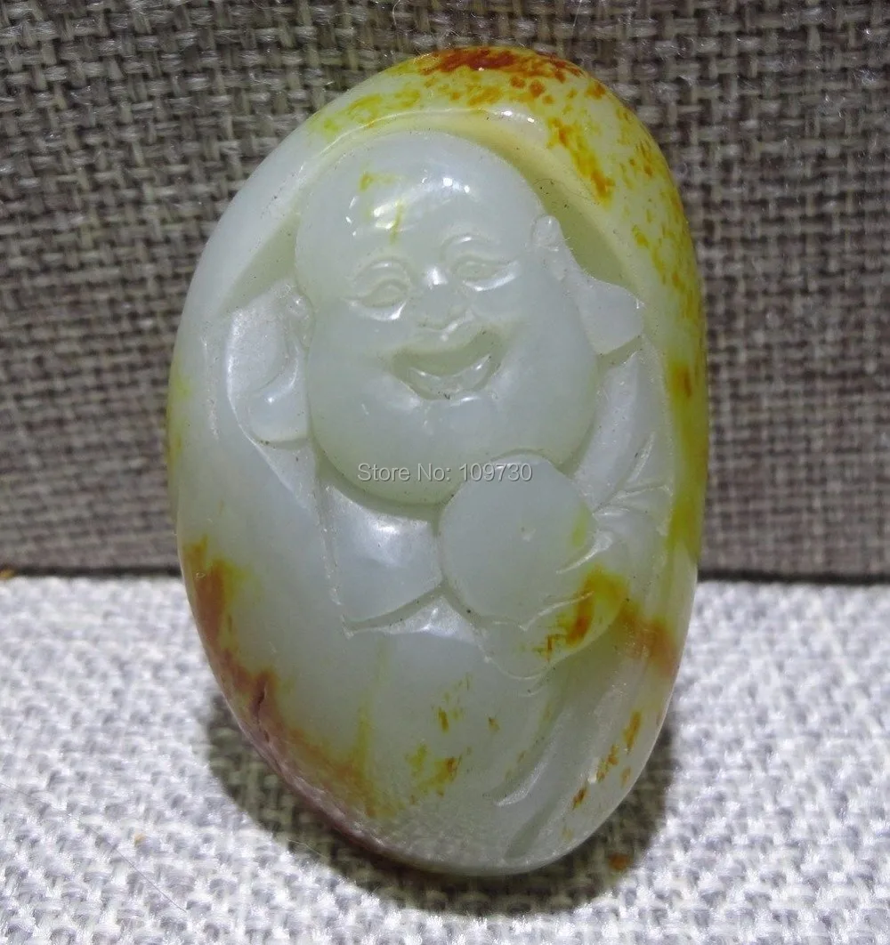 

Jewelr 003582 Hetian jade in ancient China.Laughing Buddha pendant/free shipping