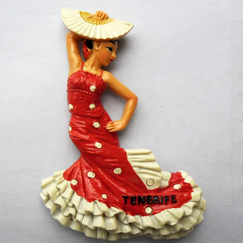 

1 Pc Useful Spanish flamenco dancer Refrigerator magnetic sticker souvenir stereo fridge magnet souvenir stick Decor
