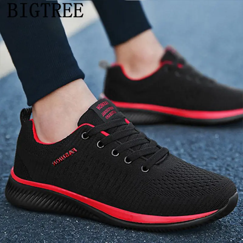 Черные кроссовки; сетчатая обувь; мужские повседневные кроссовки heren; летняя обувь для мужчин; коллекция года; дышащая обувь; мужские кроссовки; zapatillas hombre bona - Цвет: Красный