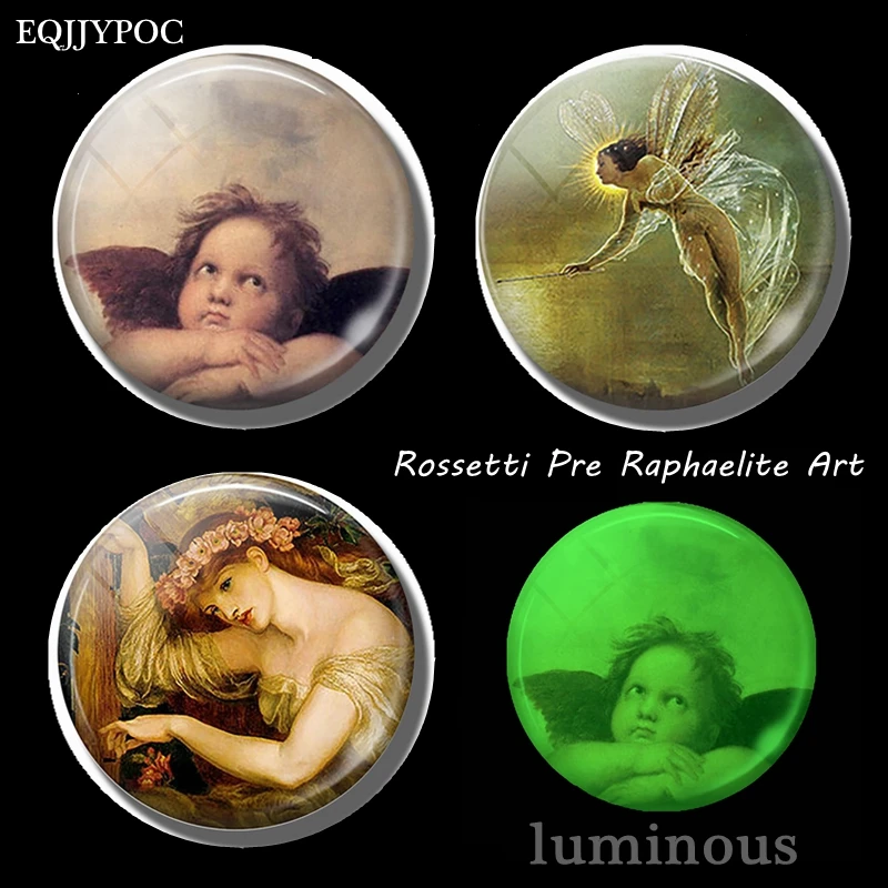 

Rossetti Pre Raphaelite Art 30 MM Fridge Magnets Glass Luminous Refrigerator Magnet Glowing At Night Fridge Memo Magnetic Holder